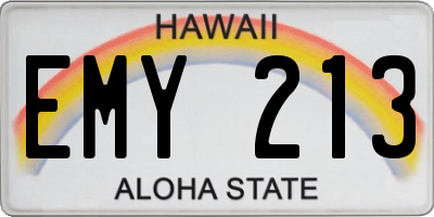 HI license plate EMY213