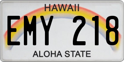 HI license plate EMY218