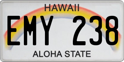 HI license plate EMY238