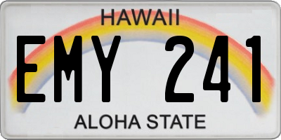HI license plate EMY241