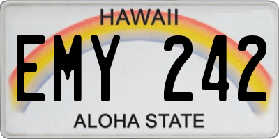 HI license plate EMY242