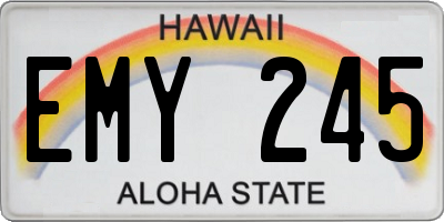 HI license plate EMY245