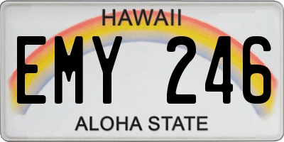 HI license plate EMY246