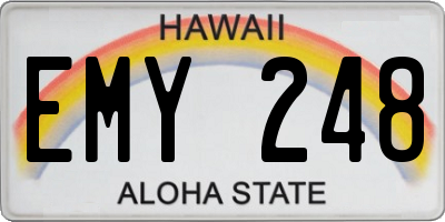 HI license plate EMY248