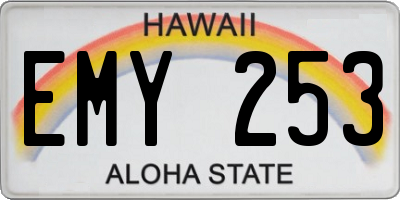 HI license plate EMY253