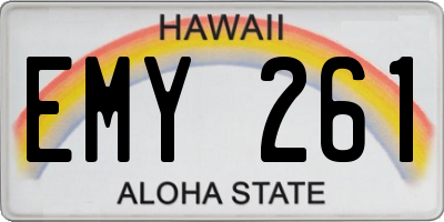 HI license plate EMY261