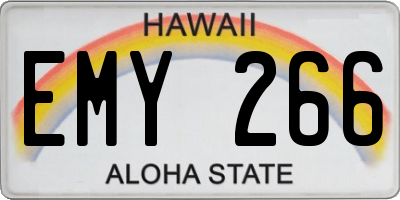 HI license plate EMY266