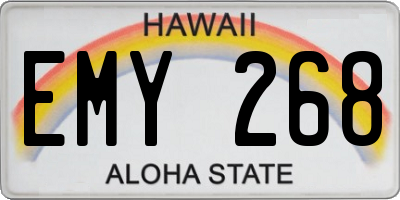 HI license plate EMY268