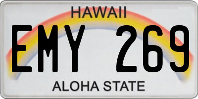 HI license plate EMY269