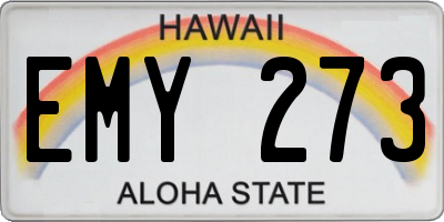 HI license plate EMY273