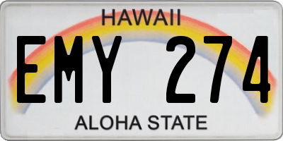 HI license plate EMY274