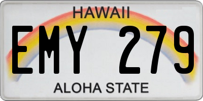 HI license plate EMY279