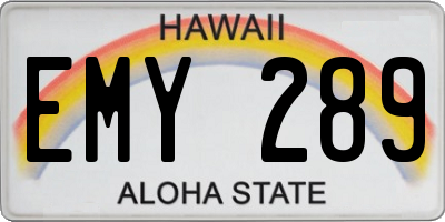 HI license plate EMY289
