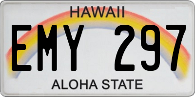 HI license plate EMY297