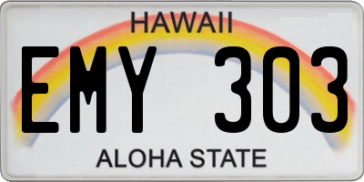 HI license plate EMY303