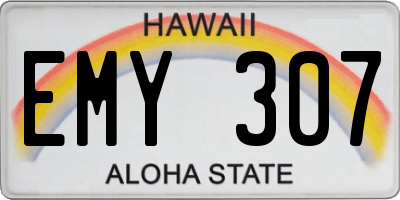 HI license plate EMY307