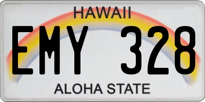 HI license plate EMY328