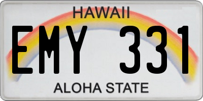 HI license plate EMY331