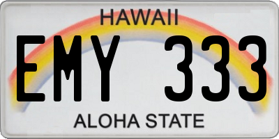 HI license plate EMY333