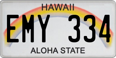 HI license plate EMY334