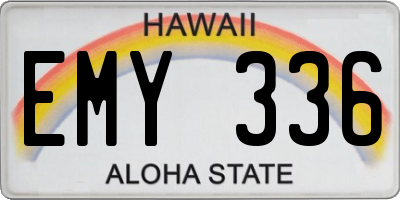 HI license plate EMY336