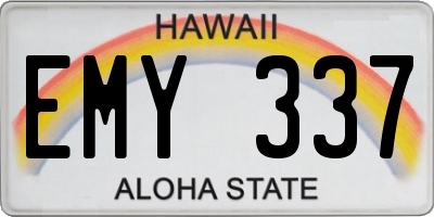 HI license plate EMY337
