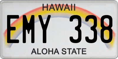 HI license plate EMY338