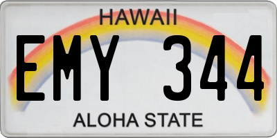 HI license plate EMY344