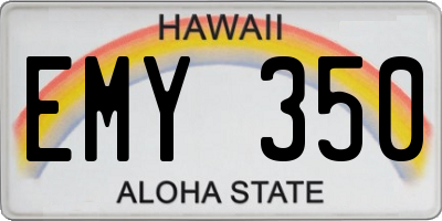 HI license plate EMY350