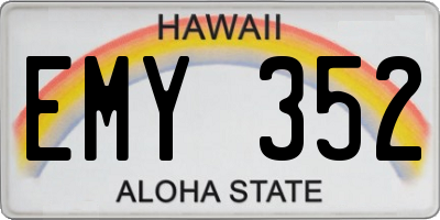 HI license plate EMY352
