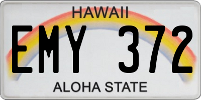 HI license plate EMY372