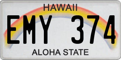 HI license plate EMY374