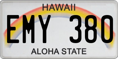 HI license plate EMY380