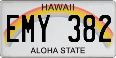 HI license plate EMY382
