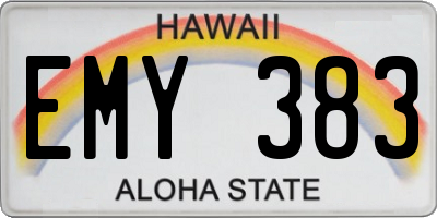 HI license plate EMY383