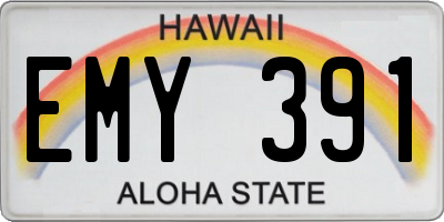HI license plate EMY391