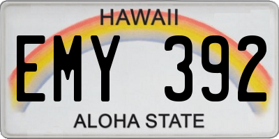 HI license plate EMY392