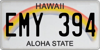 HI license plate EMY394