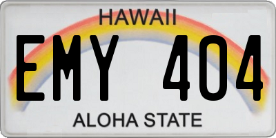 HI license plate EMY404