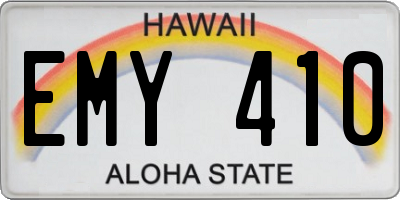 HI license plate EMY410