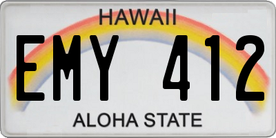 HI license plate EMY412
