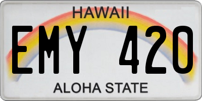 HI license plate EMY420