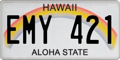 HI license plate EMY421
