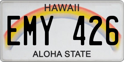HI license plate EMY426