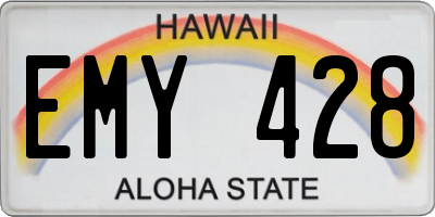 HI license plate EMY428