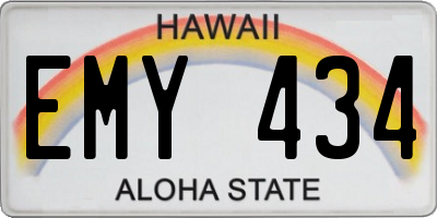 HI license plate EMY434