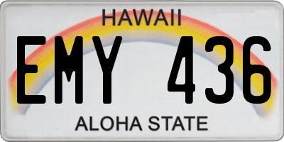HI license plate EMY436
