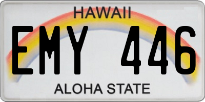HI license plate EMY446