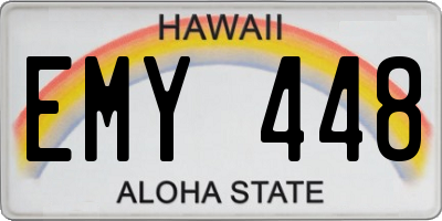 HI license plate EMY448