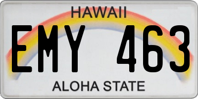 HI license plate EMY463